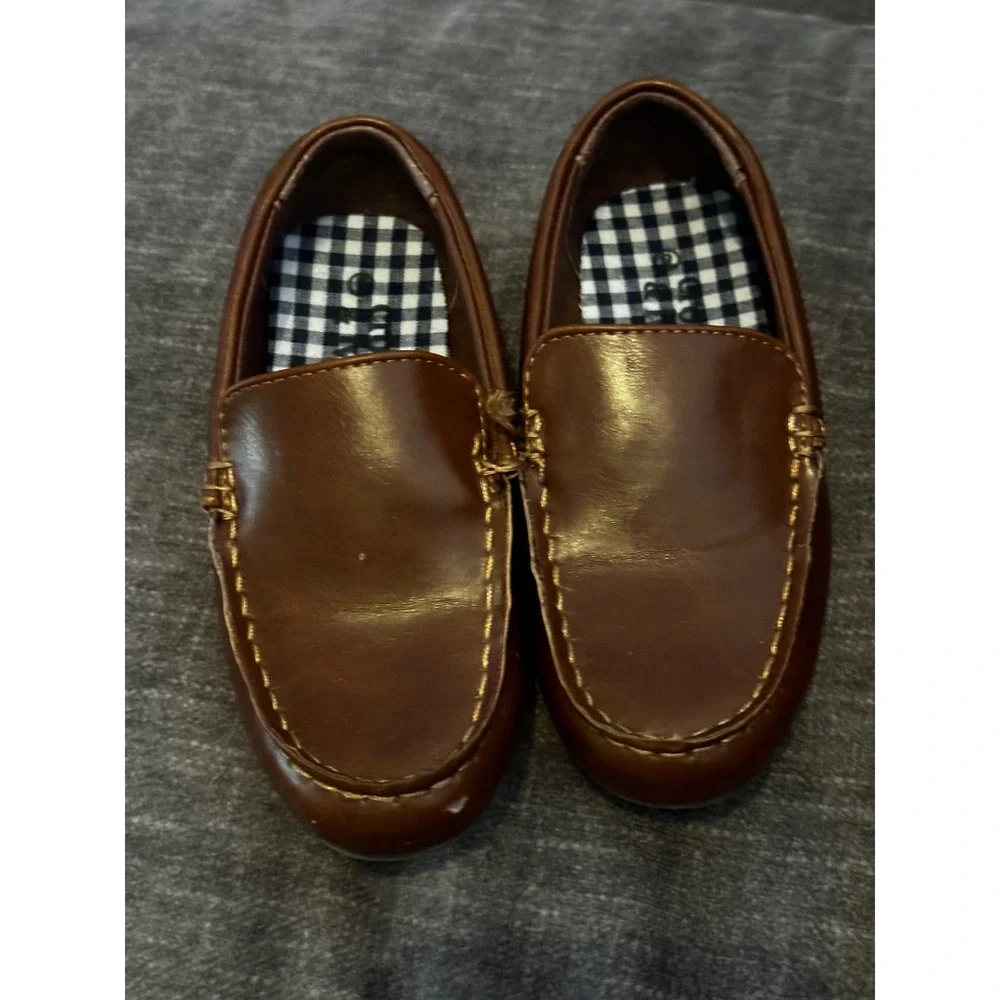 Crown & Ivy Toddler Boys Brown Slip On Dress Shoes Loafers Size 9 M